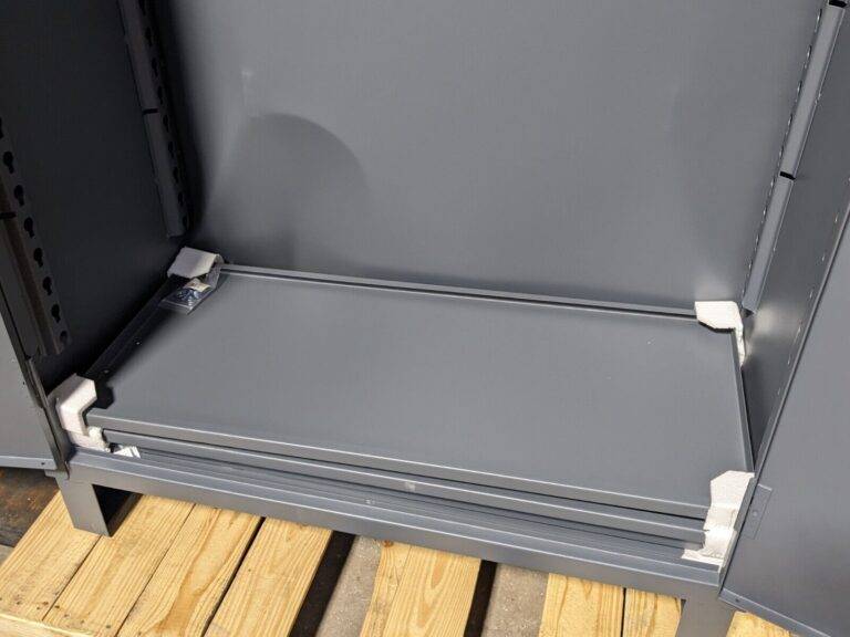 Durham Heavy Duty Storage Cabinet 4-Shelf 12 Ga. Steel 78" x 48" x 24" Damaged
