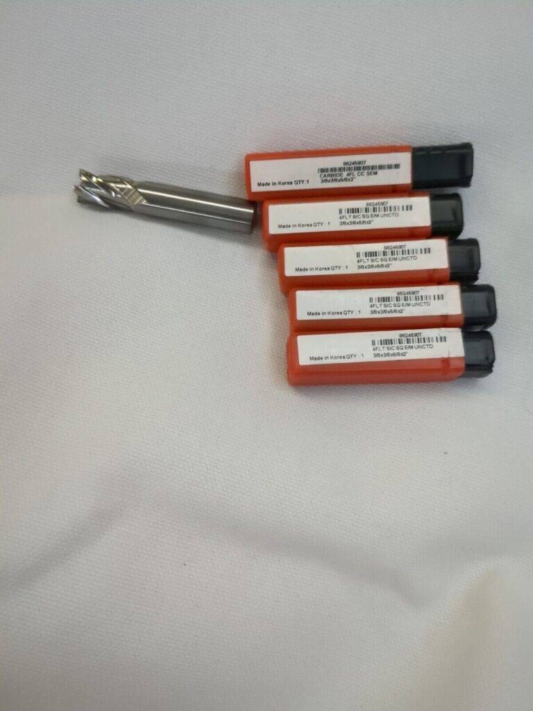 HERTEL Square End Mill: 3/8" Dia, 5/8" LOC, 4 Fl carbide 6pk 750042