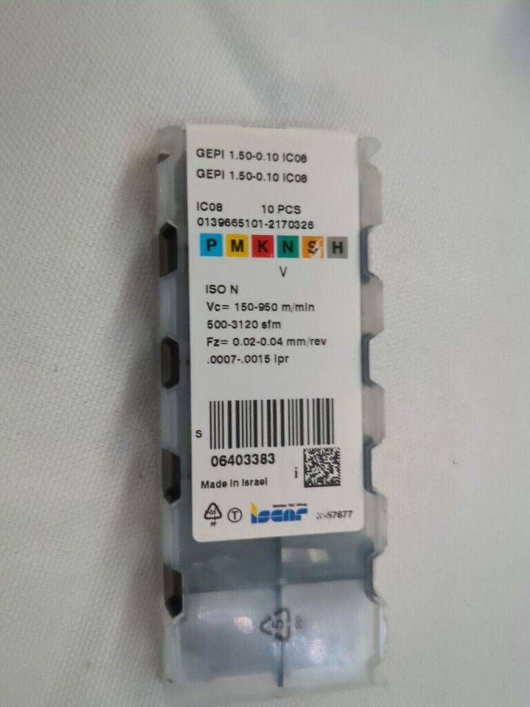 ISCAR Grooving Insert 10pc: GEPI150010 IC08, Solid Carbide 6403383