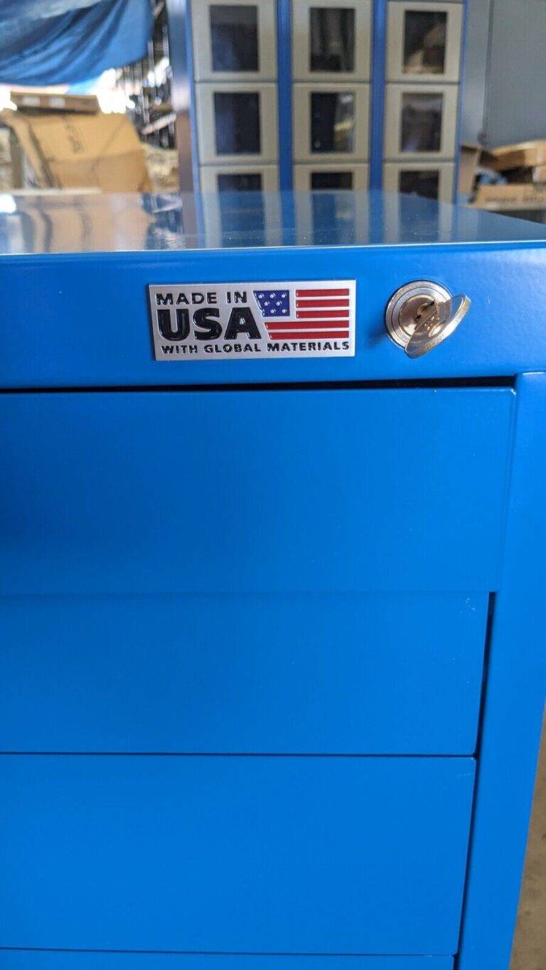 Vidmar Modular Storage Cabinet 6 Drawer 60 x 27 x 37 Steel Blue DAMAGED