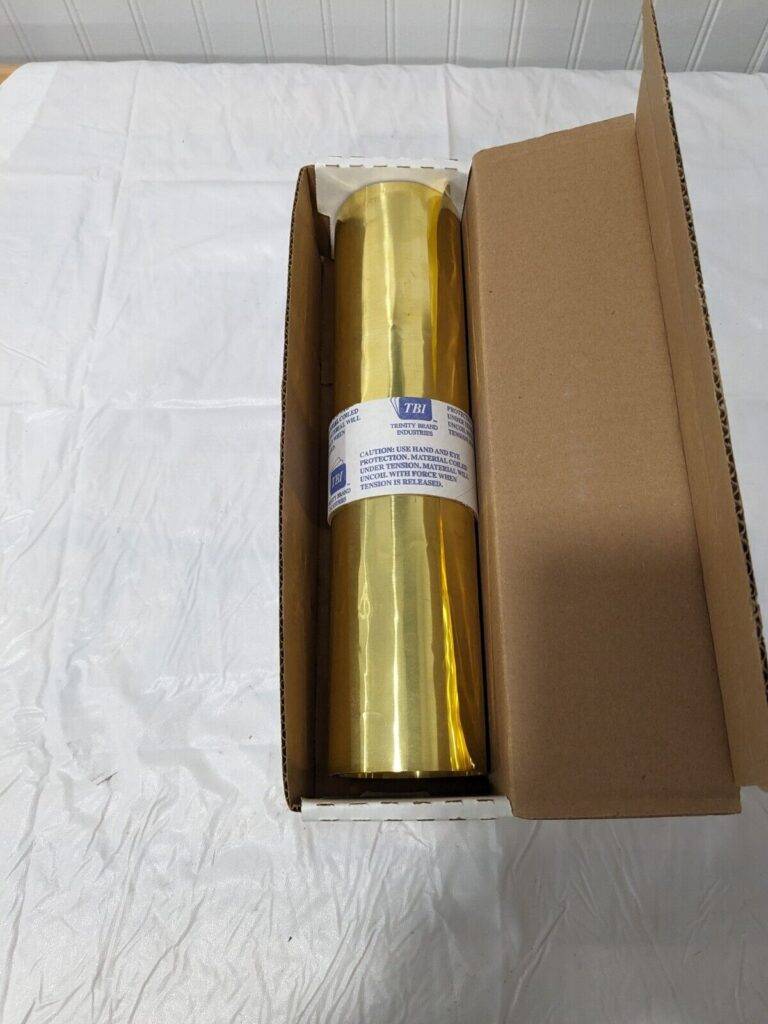 TBI Shim Stock: 0.002'' Thick, 120'' Long, 12" Wide, 260 Alloy Brass M-BBW120-2