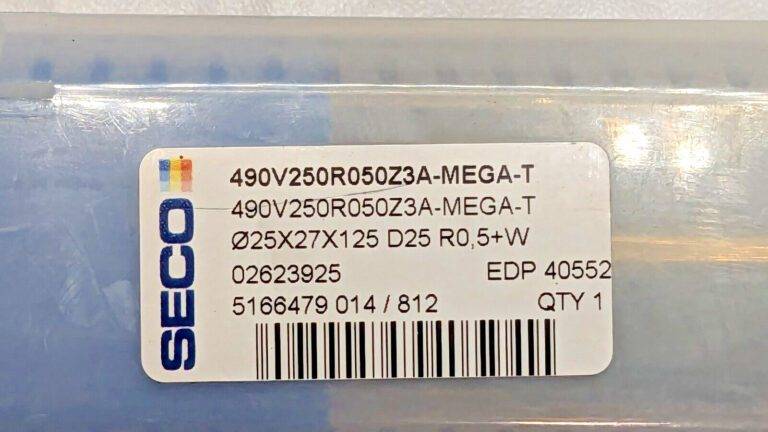 Seco Carbide Roughing End Mill 25 mm Dia 3FL 490V250R050Z3A-MEGA-T 02623925