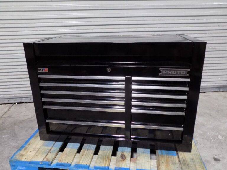 Proto Double Bank Top Chest Tool Box 12 Drawers 42 x 22 x 27 Damaged