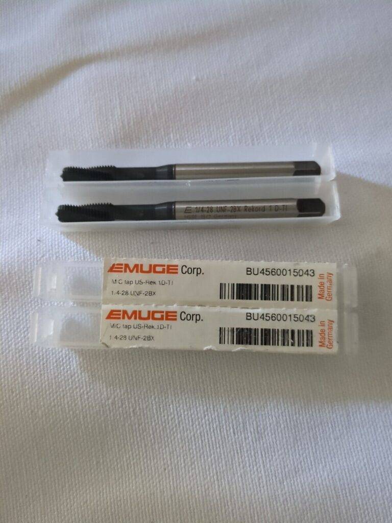 EMUGE Spiral Flute Taps 2pc: 1/4-28 UNF, 3 Fl BU456001.5043
