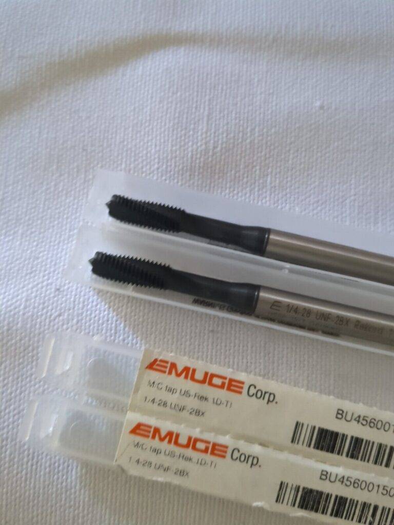EMUGE Spiral Flute Taps 2pc: 1/4-28 UNF, 3 Fl BU456001.5043