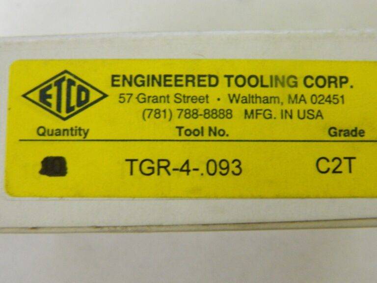 ETCO Carbide Turning Inserts Grade C2T TGR-4-.093 pack of 7