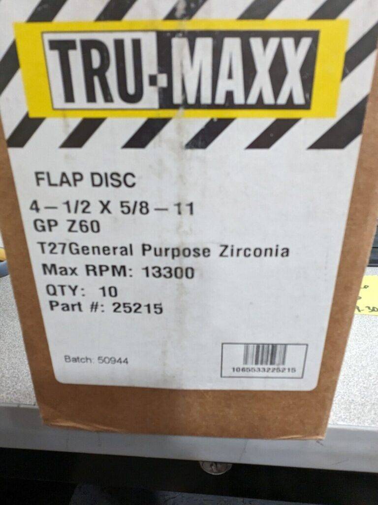 TRU-MAXX Flap Disc: 4-1/2" Dia, 60 Grit, Type 27 Qty 10 66254443396