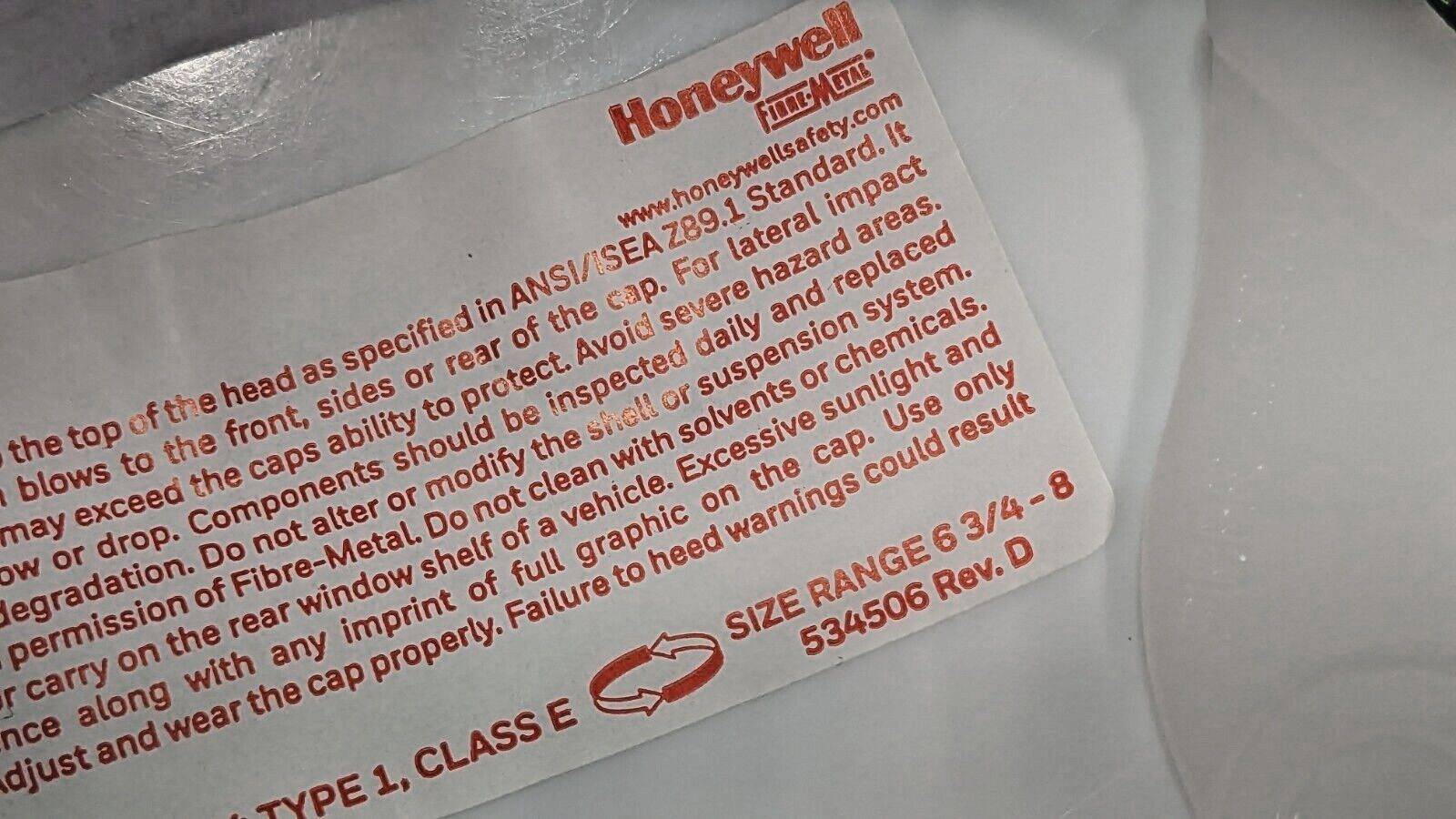 BOX OF 20 Honeywell Fibre-Metal Cap Style Hard Hat White E2RW01A000
