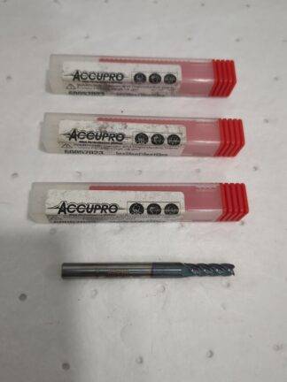 ACCUPRO 4pk of Square End Mills: 5.00 mm Dia 4 Fl Solid Carbide 12182438