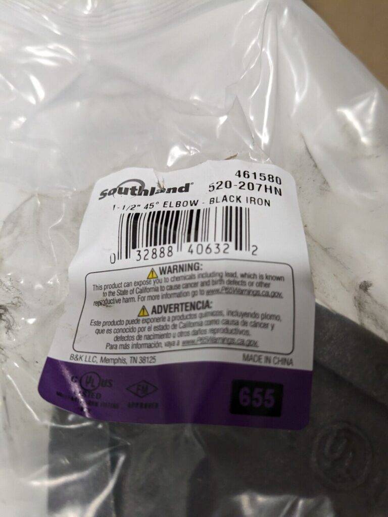 Southland Black 45 ° Elbow: 1-1/2", Threaded Qty 5 520-207HN