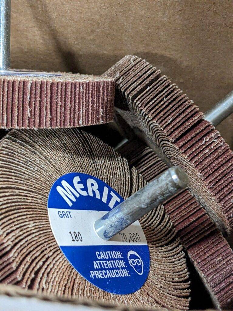Merit Mounted Flap Wheel: 3" Dia, 1/2" Face Width, 180 Grit Qty 10 08834137433