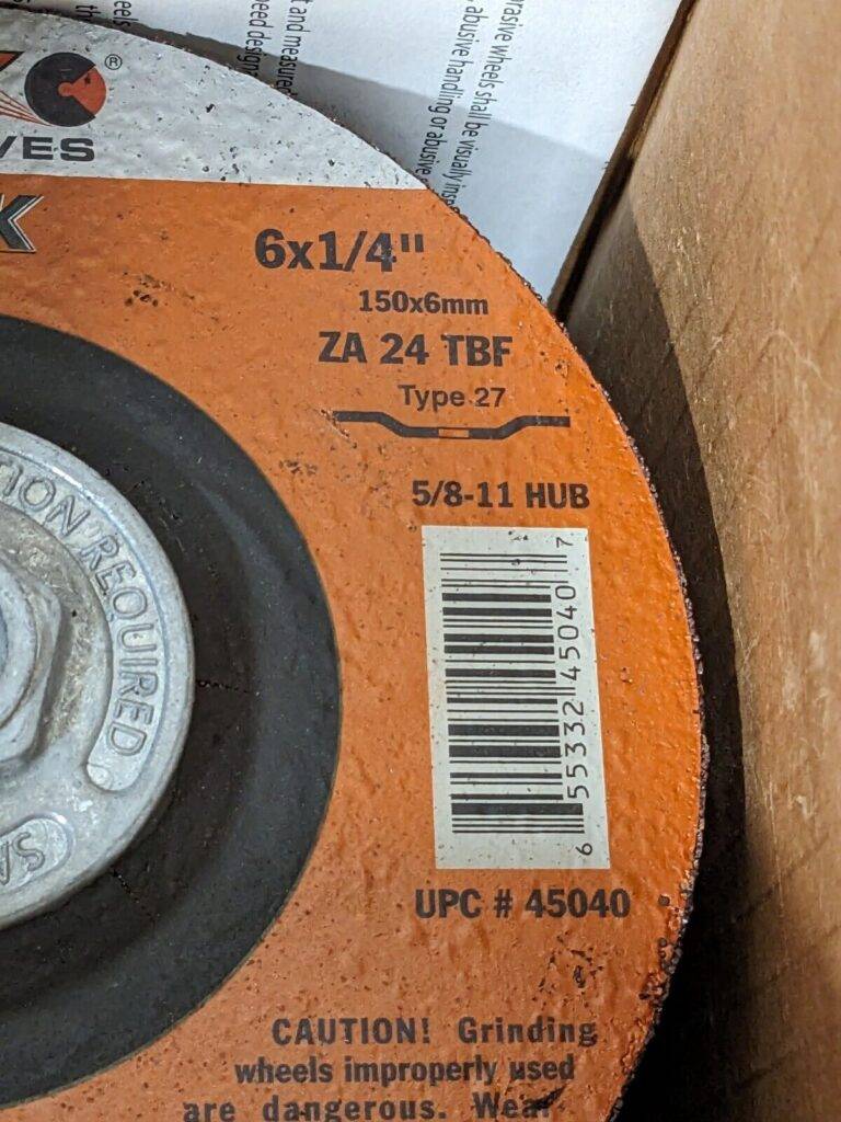 CGW Depressed-Center Wheel: Type 27, 6" Dia, 1/4" Thick Qty 10 45040