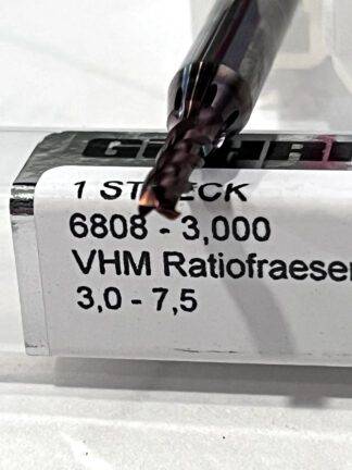 Guhring Corner Chamfer End Mill: 3.00 mm Dia 7.50 mm LOC 3 Flute Carbide