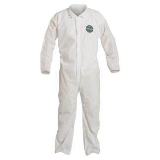 DUPONT 25pk DisposableCoveralls SizeXL Zipper&Stormflaps ClosurePB120SWHXL002500
