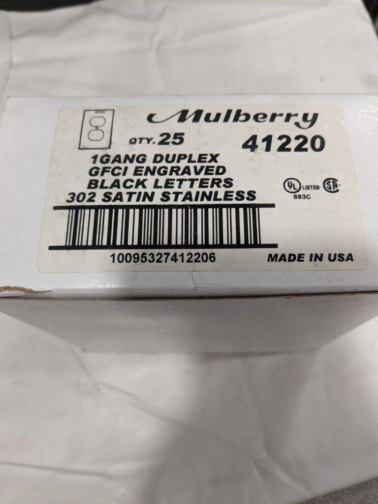 Mulberry 1 Gang Duplex GFCI 302 Stainless Steel Qty 25 41220