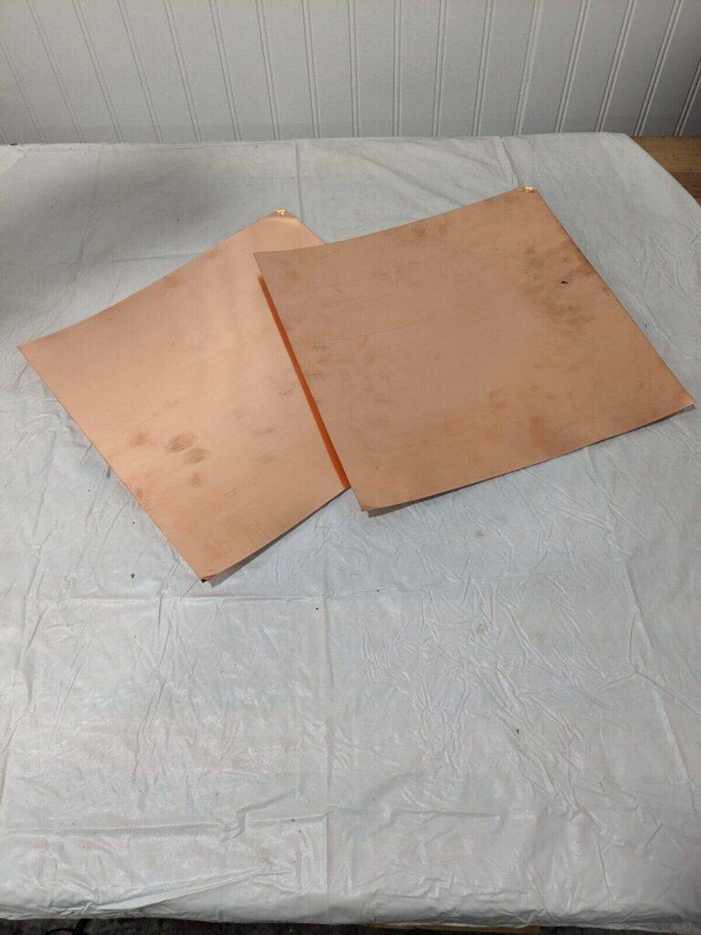 Copper Sheet 0.01 Inch Thick x 12 Inch Square Qty 2 XCUFLR071441x1