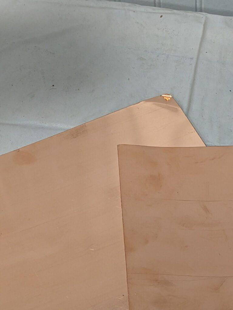 Copper Sheet 0.01 Inch Thick x 12 Inch Square Qty 2 XCUFLR071441x1