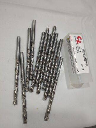 CHICAGO-LATROBE 12pc Jobber Length Drill Bits 3/16"Dia 118 deg HSS 44412