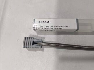 HARVEY TOOL Ball End Mill: 3/16" Dia 3 Fl Solid Carbide 33512