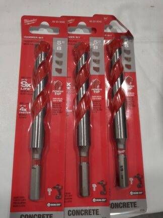 MILWAUKEE TOOL 3pk Rotary Drill/Hammer Drill Bits 5/8 3-Flat HSS 48-20-9040