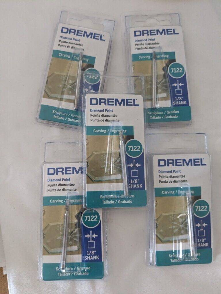Dremel 5pk Diamond Wheel Point Bit, 0.13" shank, 0.09" 7122