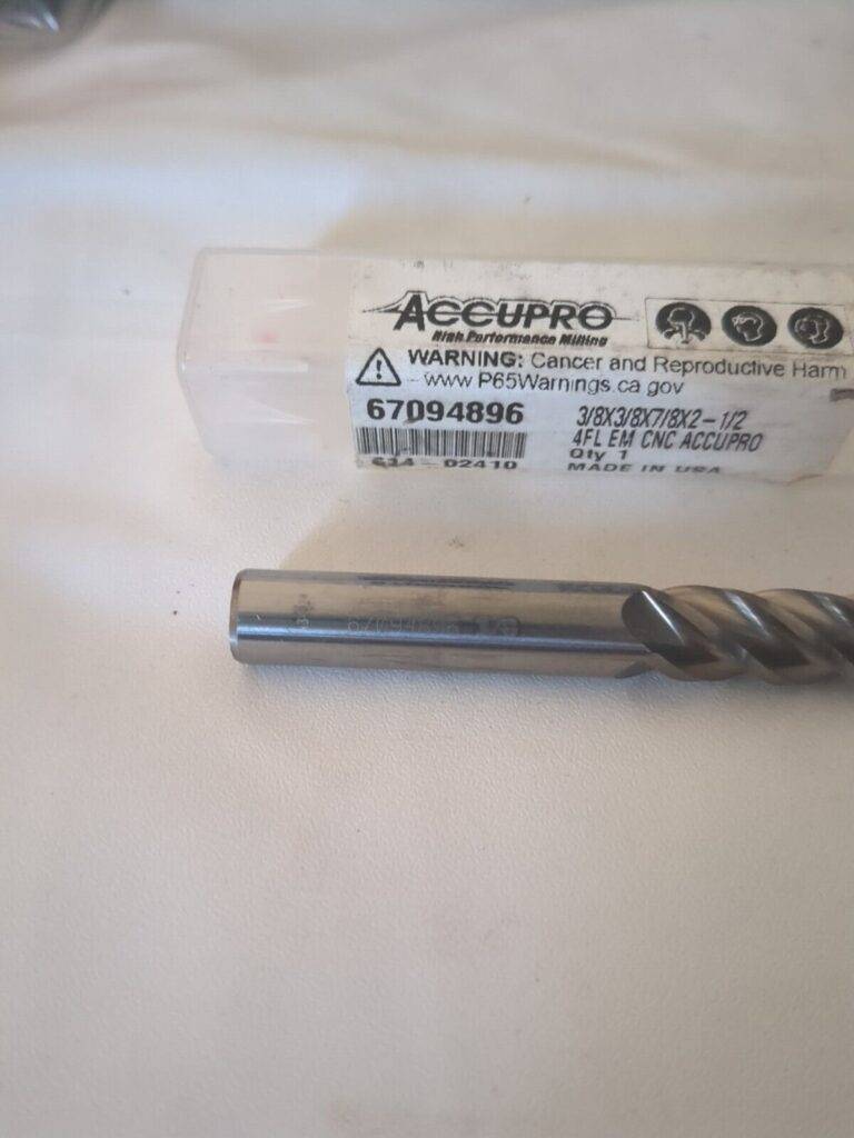 Accupro Square End Mill: 3/8" Dia, 7/8" LOC, 4 Fl carbide 12177084