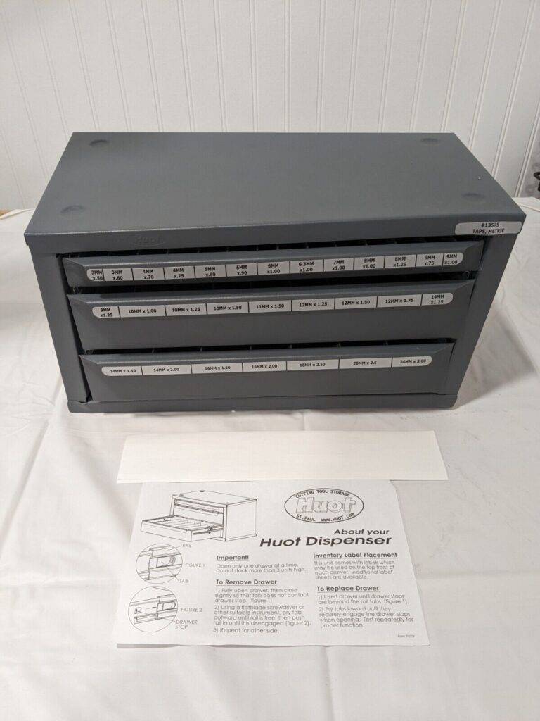 HUOT 3 Drawer, M3x0.50 to M18x2.50 Tap Storage 13575