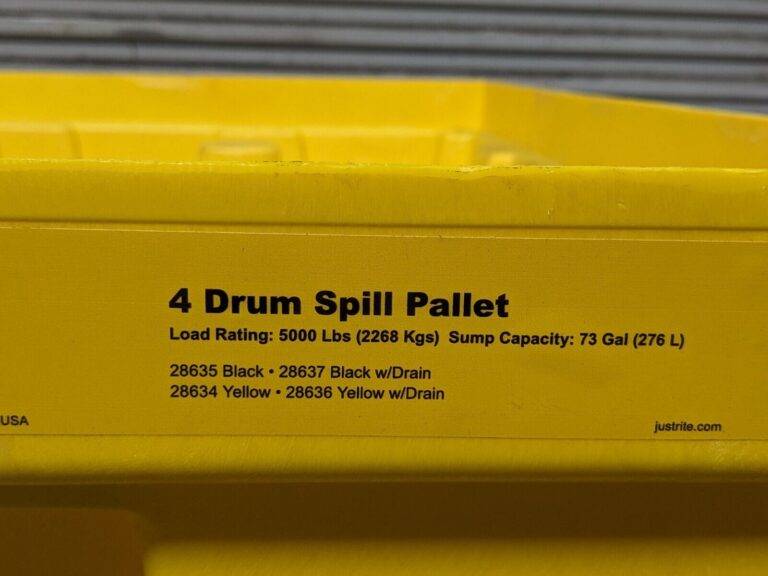 Justrite 4-Drum Plastic Spill Control Pallet w/ Drain 5000 lb Cap MISSING GRATES