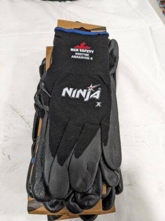 MCR Work Gloves: NinjaX, Sz M, Nitrile-Coated Nylon Qty 9 N9674M