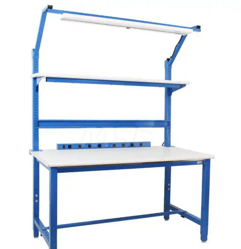 BenchPro Stationary Work Bench Blue / White 72 W. x 30 D. x 36 H. Damaged