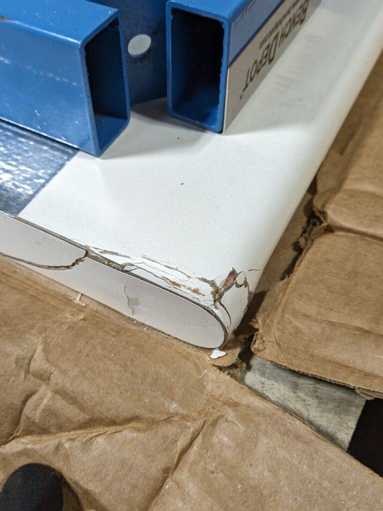 BenchPro Stationary Work Bench Blue / White 72 W. x 30 D. x 36 H. Damaged