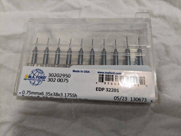 M.A. FORD 10pcMicro Drill Bit: 0.0295" Dia 130 deg Point Solid Carbide 30202950