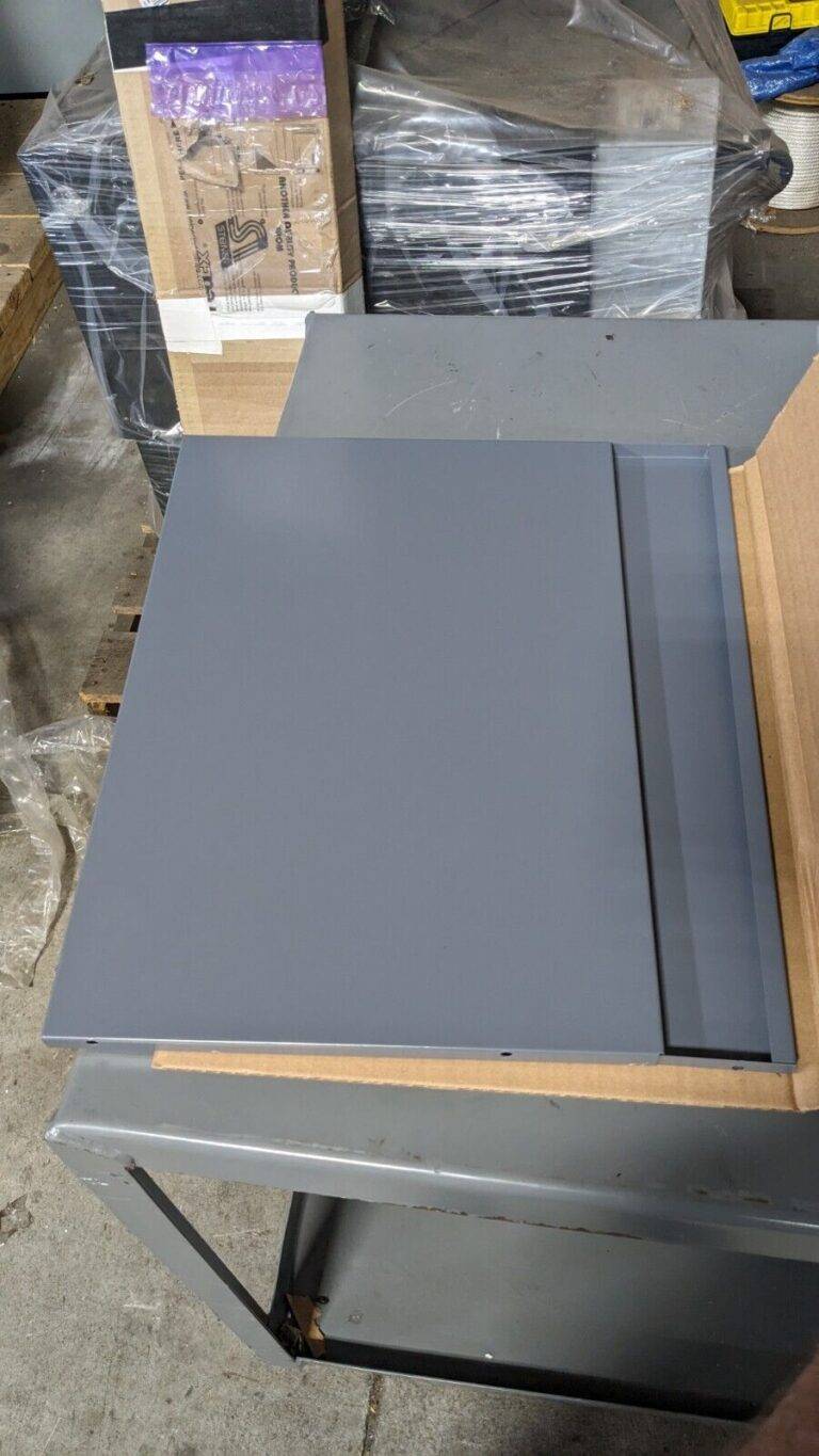 DURHAM Steel Utility Cabinet 20 x 32-3/4” 125 lb Load 2 Shelf 056-95 Damaged