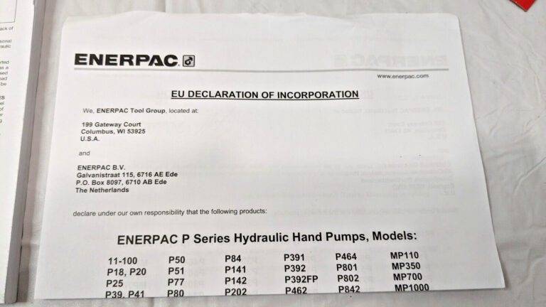 Enerpac Hydraulic Hand Pump 1 Stage 10000/700 BAR PSI P39 DAMAGED