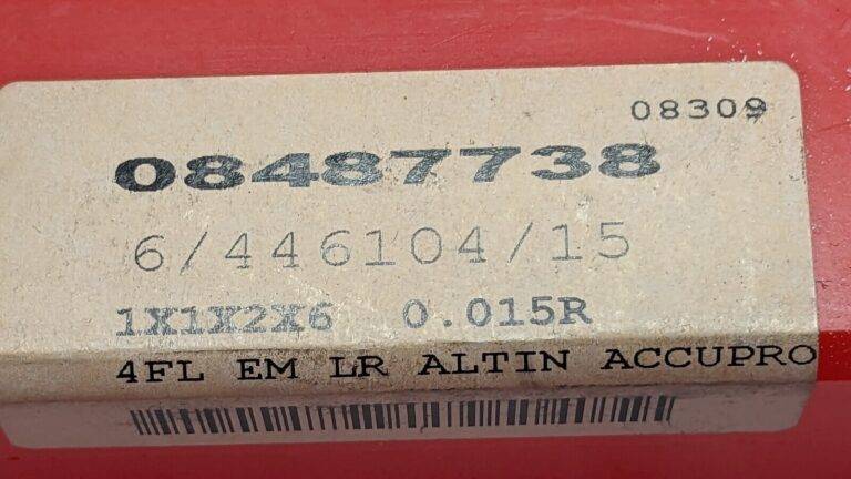 Accupro Carbide Corner Radius End AlTiN 1" X 1" X 2" X 6" 0.015R 4FL 8487738