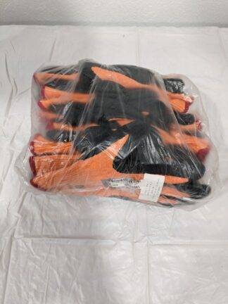 TILSATEC Hi-Vis Cut Res. Coated Glove, A9 Cut, Latex, Sz 9 Qty 12 TTP065L-B-9