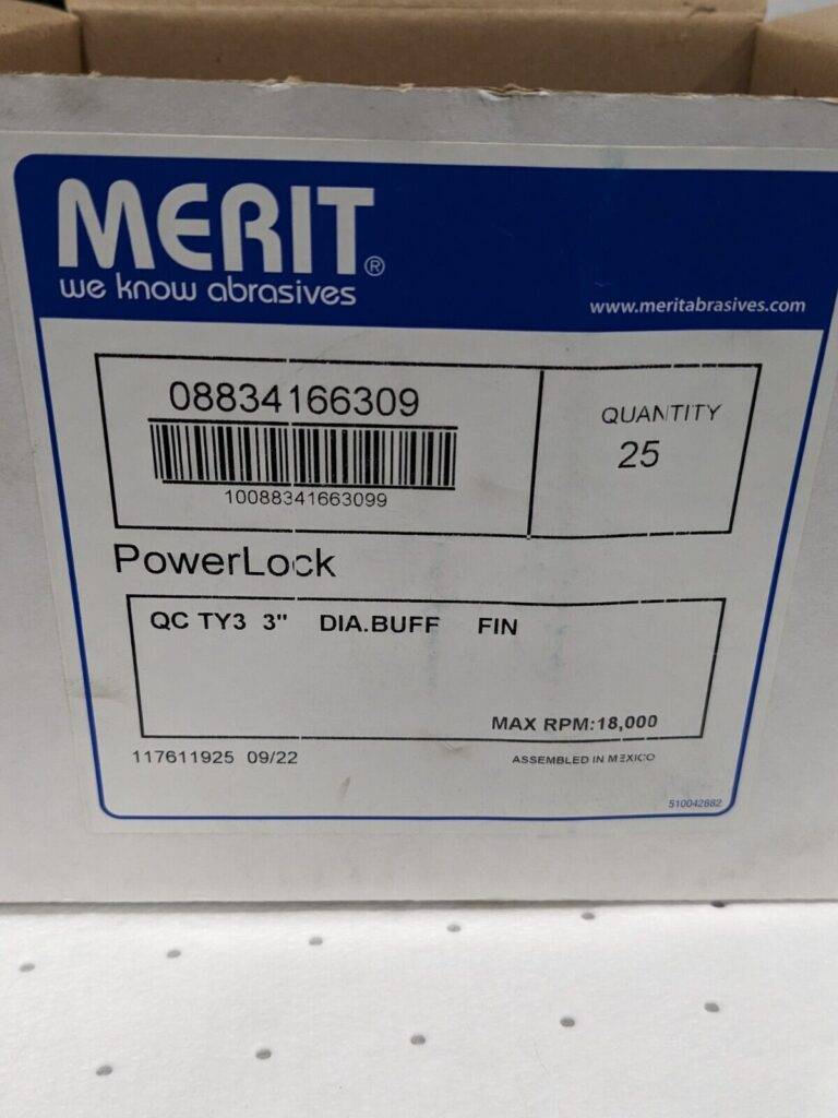 Merit Quick-Change Disc: Type R, 3" Dia, AO, Non-Woven Qty 25 08834166309