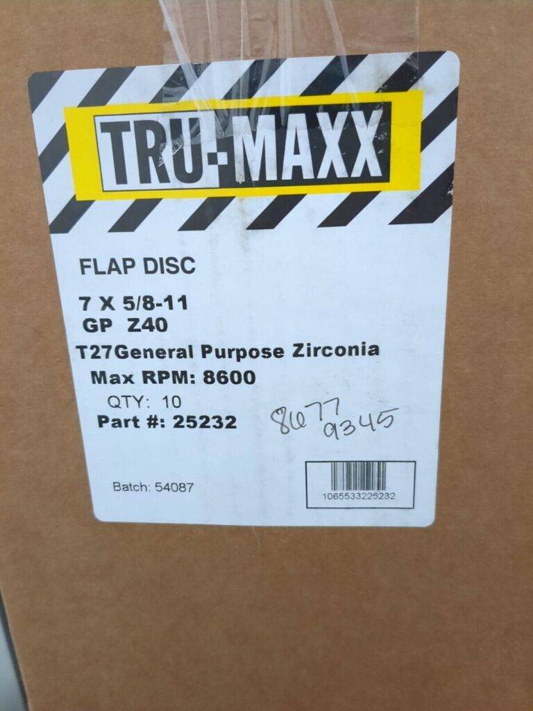Tru-Maxx 10ct 7" 40 Grit 5/8-11 Center Hole Type 27 Zirconia Alumina Flap Disc