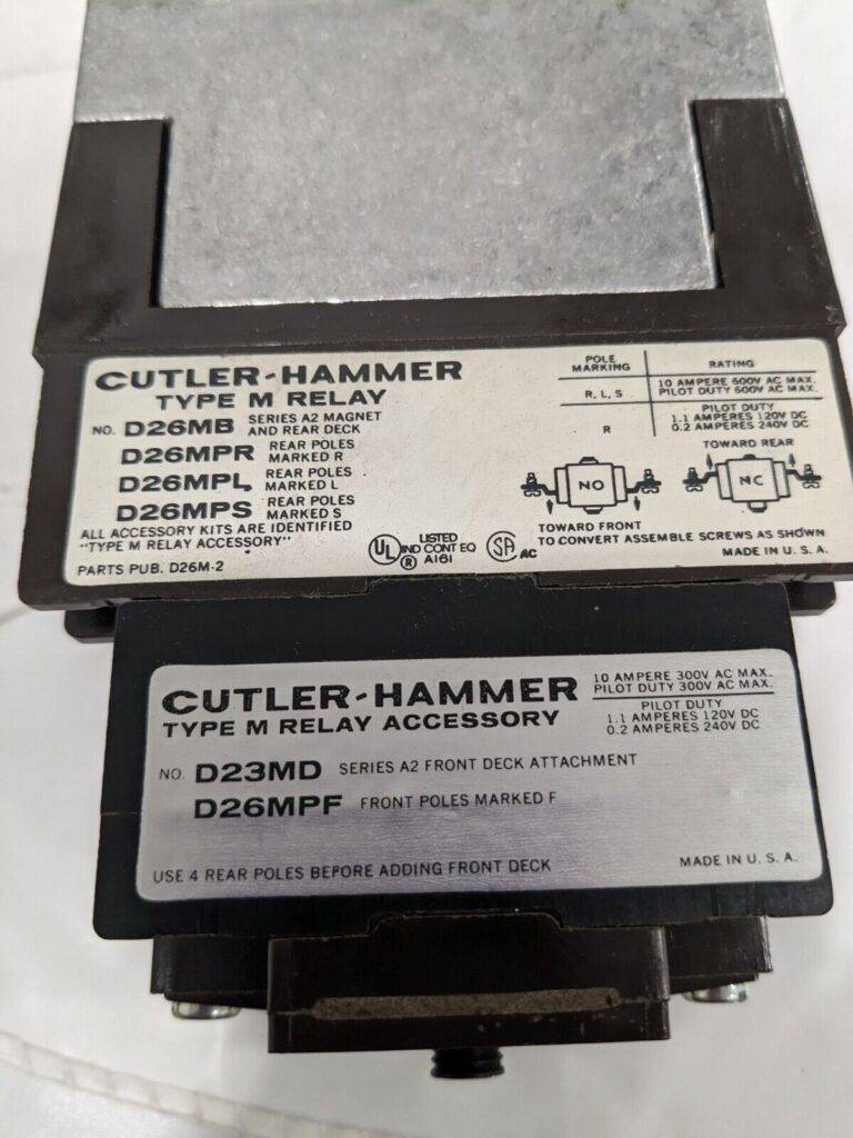 Eaton Cutler Hammer D23MB Relay D23MD Type M Relay