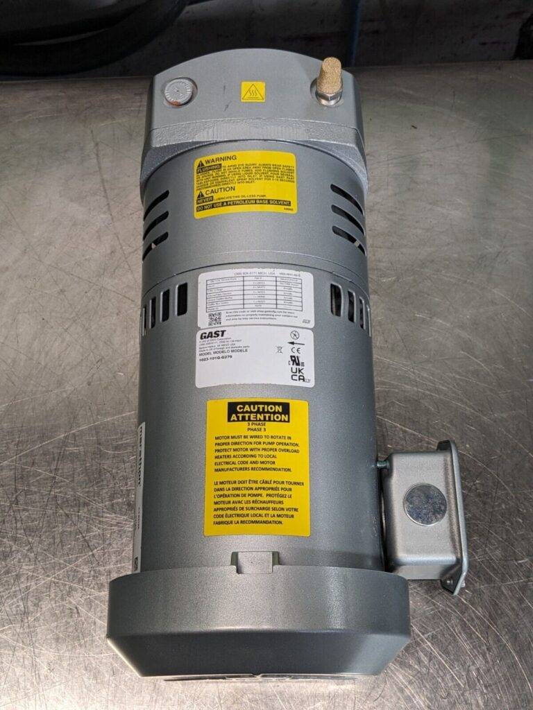 Gast Rotary Vane Compressor / Vacuum Pump 3/4 HP 208-230/380-460v 3 Phase
