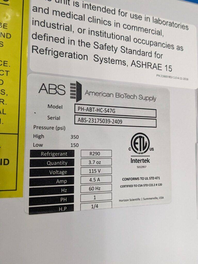American Biotech Pharmacy / Vaccine Refrigerator PH-ABT-HC-S47G Parts / Repair