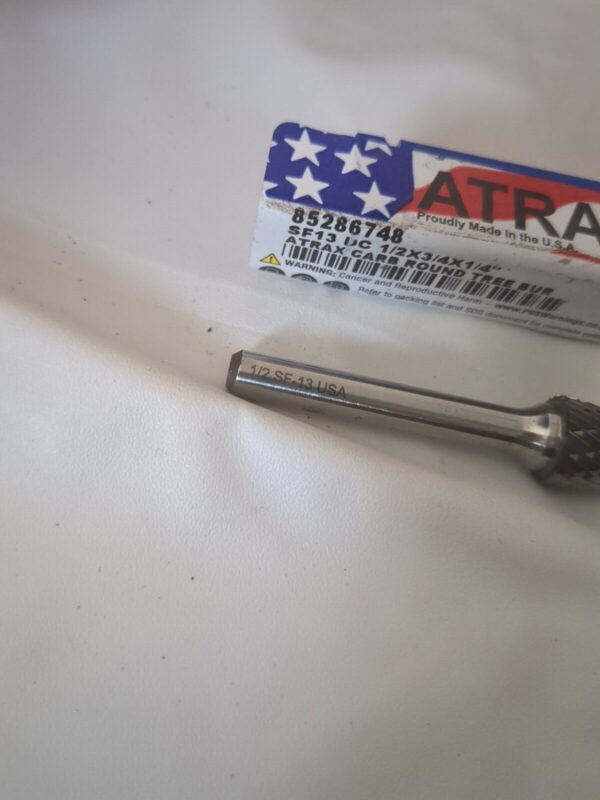 atrax Abrasive Bur: SF-13, 1/2″ Cut Dia double cut tree SF-13DC-ATX