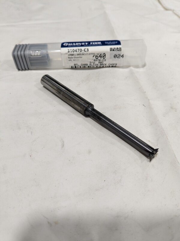 Harvey Solid Carbide Back Chamfer 3/8" Dia, 90 °, 0.066" Chamfer, 6 FL 910470-C3