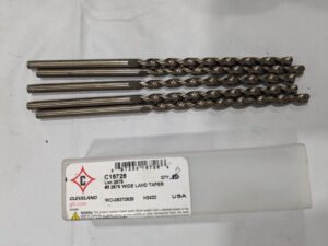 Cleveland 5pk Taper Length Drill Bits Series 2575 #3 135° Point Cobalt C16726