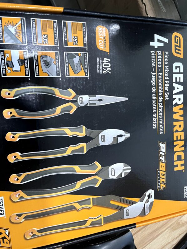 GEARWRENCH 4 Piece PITBULL Dual Material Mixed Plier Set - 82203C