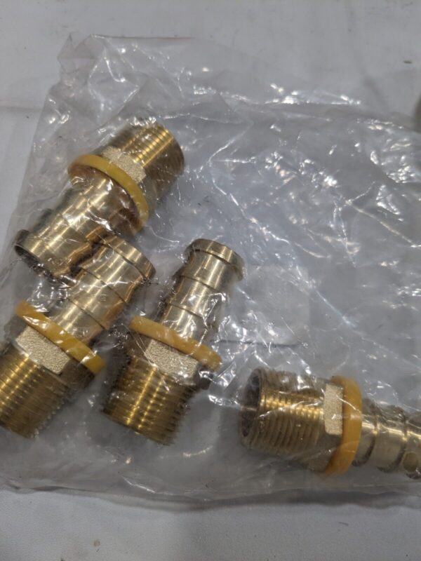 4pk Barbed Push-On Hose Male Connectors: 3/4" NPTF, Brass 2750003430