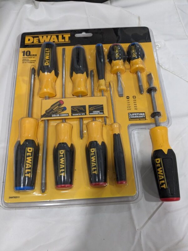 DeWALT Screwdriver Set: 10 Pc, Phillips & Slotted DWHT62513