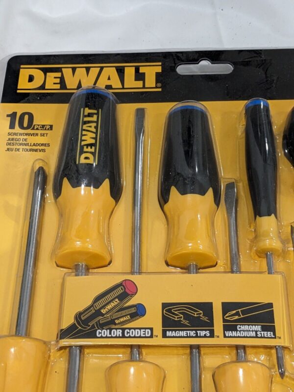 DeWALT Screwdriver Set: 10 Pc, Phillips & Slotted DWHT62513