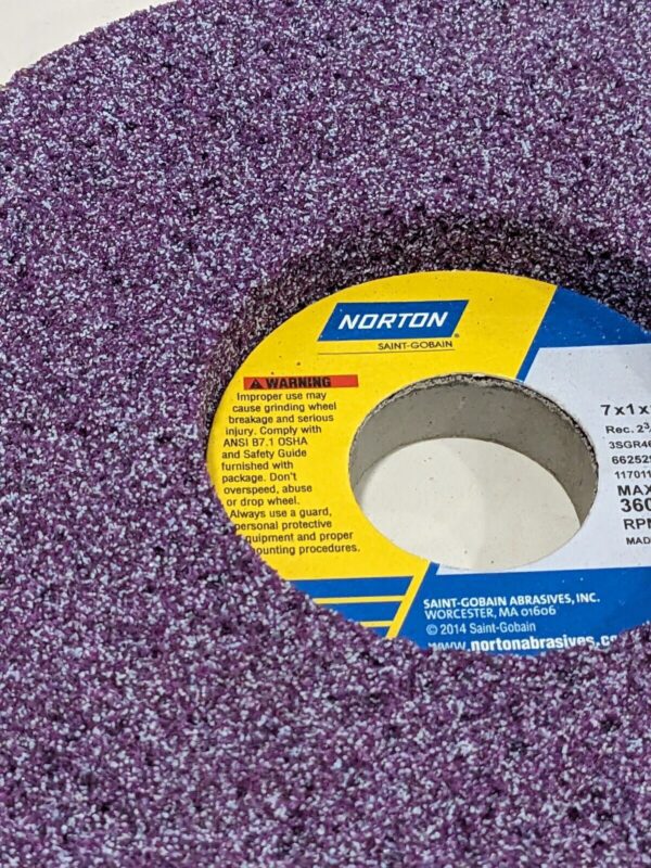 NORTON Surface Grinding Wheel: 7" Dia, 1" Thick, 1-1/4" Arbor, 46G 66252916228