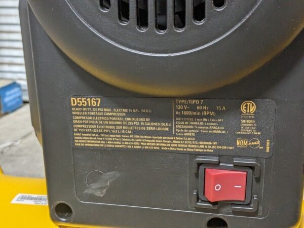 Dewalt Portable Workshop Air Compressor 15 Gal. 1.6 HP 120v D55167 Parts/Repair